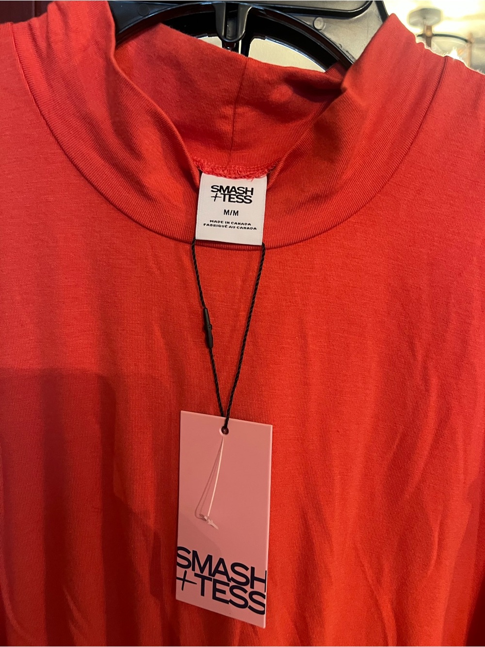 Sleeveless stretchy Orange Midi Dress with pockets - Smash + Tess - Picture 6 of 7